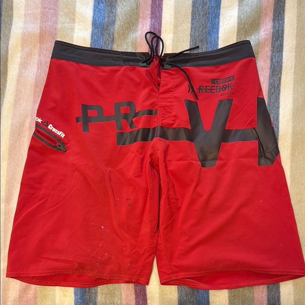 Reebok Red Gym Shorts Quick-Dry